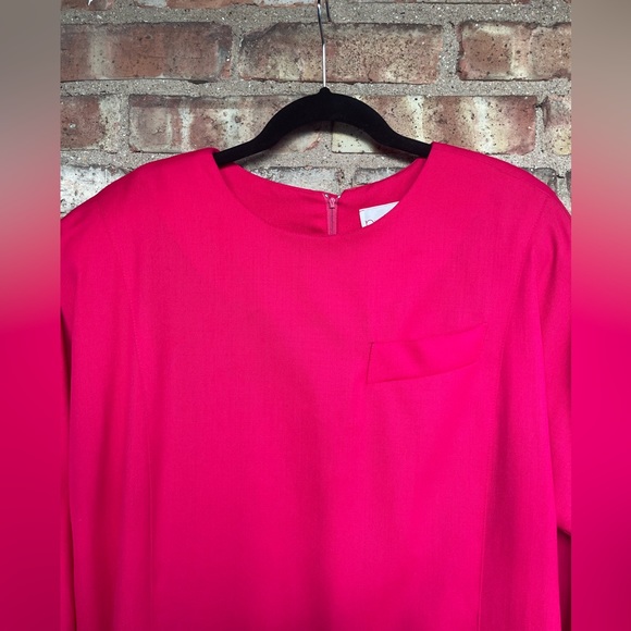 Vintage Richard Warren Electric Pink 80's Wool Midi Dress🖤 - Picture 2 of 15